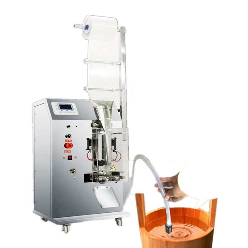 Nieuw ontwerp 3 zijden zegel Kleine verticale verpakkingsmachine Automatische zuivere vloeistof sap saus zak verpakkingsmachine