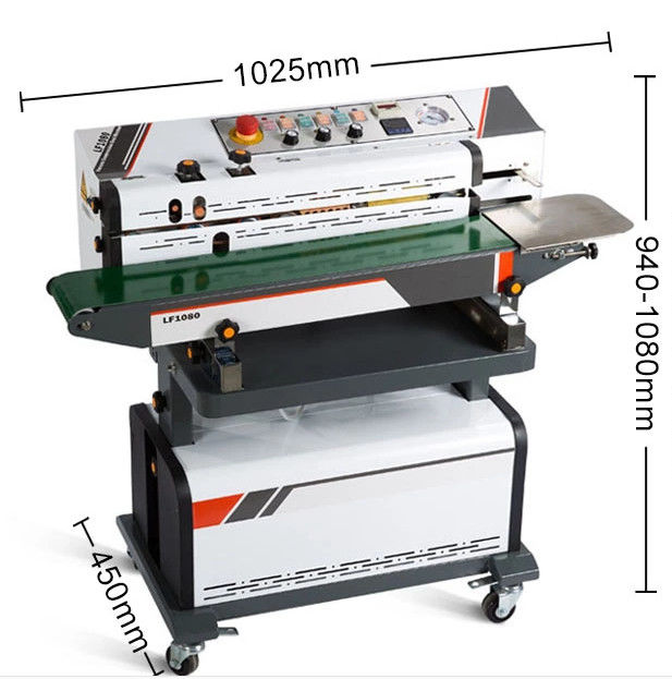 Nitrogeengas spoelen vacuüm continu band sealer plastic zak warmte afdichting machine met inkt rolluik drukken