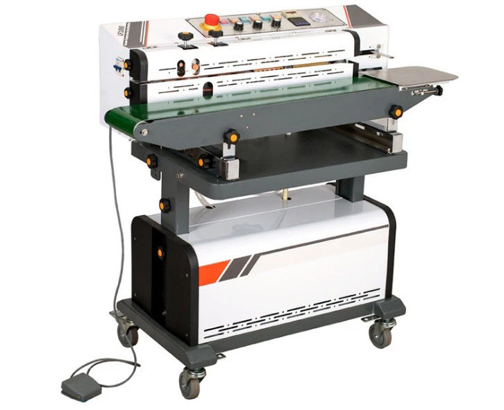 Nitrogeengas spoelen vacuüm continu band sealer plastic zak warmte afdichting machine met inkt rolluik drukken