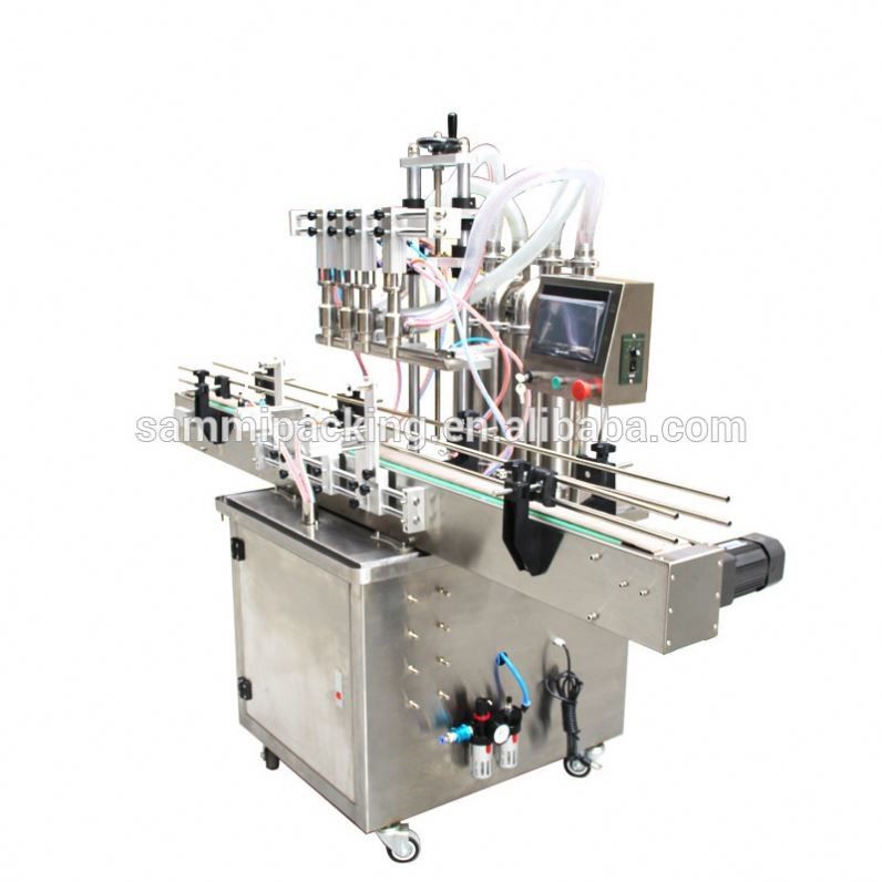 Nieuw ontwerp semi-automatische olie / sap / water / honing Vloeibare glas blik Plastic fles vulmachine