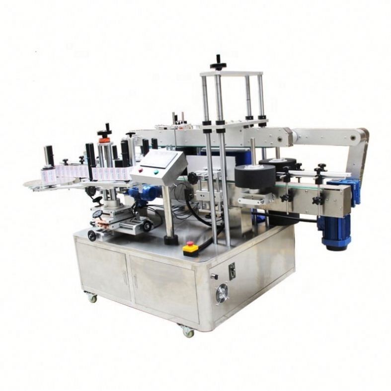 Flat Square Bottle Sticker Labeling Machine Automatisch voor voor- en achterkant dubbelzijdig