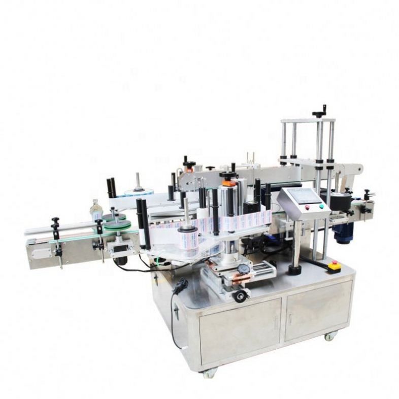 Flat Square Bottle Sticker Labeling Machine Automatisch voor voor- en achterkant dubbelzijdig