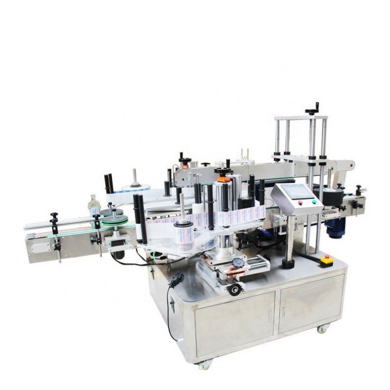 Flat Square Bottle Sticker Labeling Machine Automatisch voor voor- en achterkant dubbelzijdig