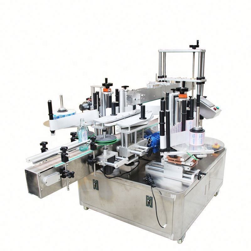 Flat Square Bottle Sticker Labeling Machine Automatisch voor voor- en achterkant dubbelzijdig
