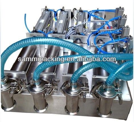 4 koppen pneumatisch aangedreven vloeistofvulmachine voor drank, olie, shampoo, alcohol, parfum