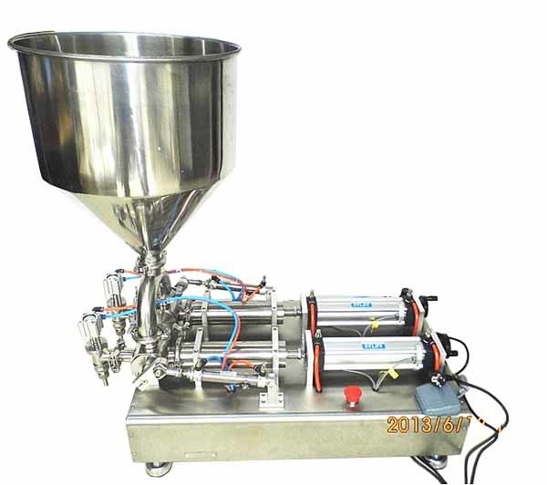 220V Dubbelkop Semi-Automatische roomvulmachine voor cosmetische ketchupsaus