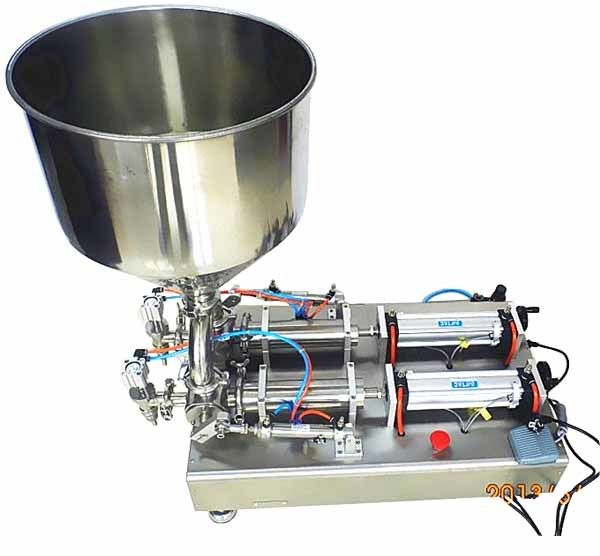 220V Dubbelkop Semi-Automatische roomvulmachine voor cosmetische ketchupsaus