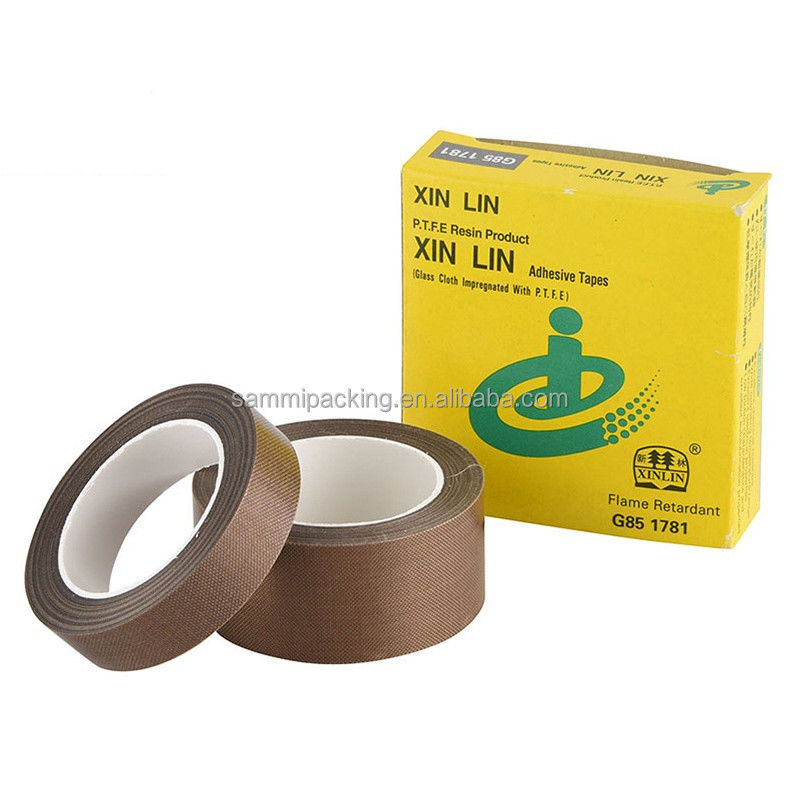 Bruine PTFE-gecoate glasvezelband voor lassen en afdichten Breedte 13/15/19/25/30/50MM