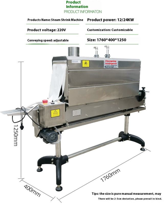 Automatische verwarmingsfles krimpen mouw etikettering machine krimpen mouw applicator met stoom tunnel