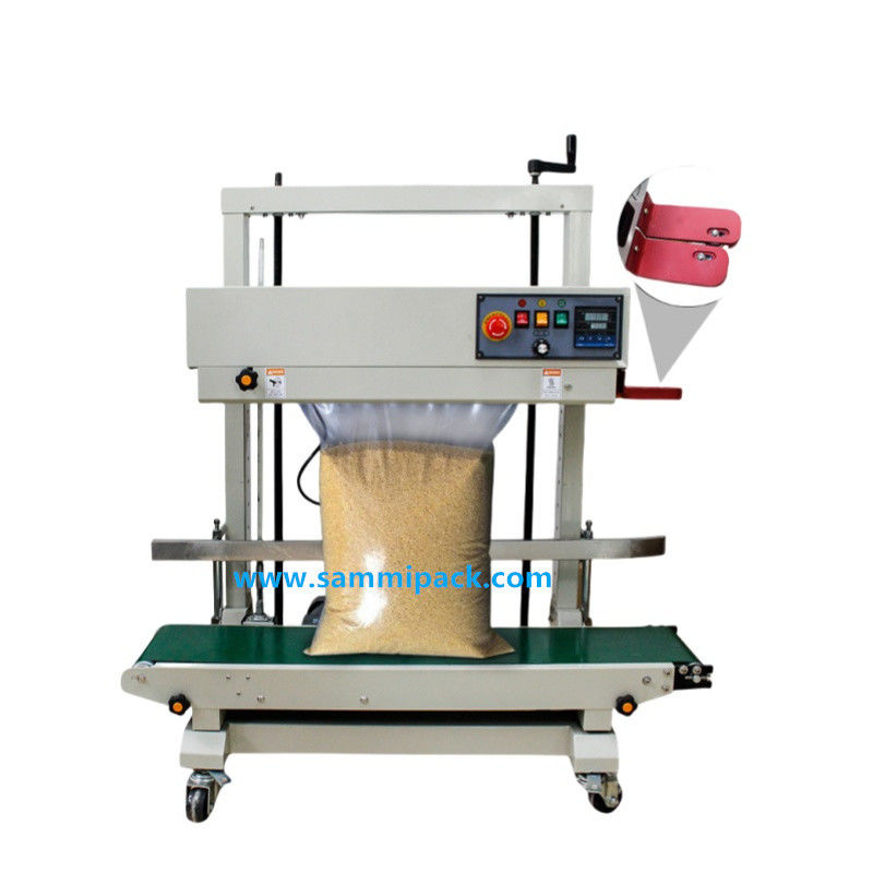 FRD-1200V Elektrische semi-automatische warmteverzegelmachine voor continue verticale verzegeling van plastic zakken voor drankzakjes Hout