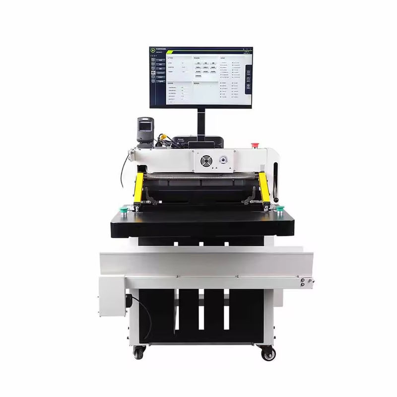 Automatisch scannen Barcode Printing Express Sheet PE Roll Bags Bagging Sticking Labels Sealing Packaging Machine