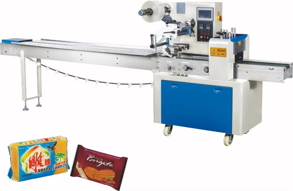 Professionele Flow Pillow Bag verpakkingsverpakkingsmachine voor pizza koekjes horizontale koekjes brood Flow Pillow Wrap Machine