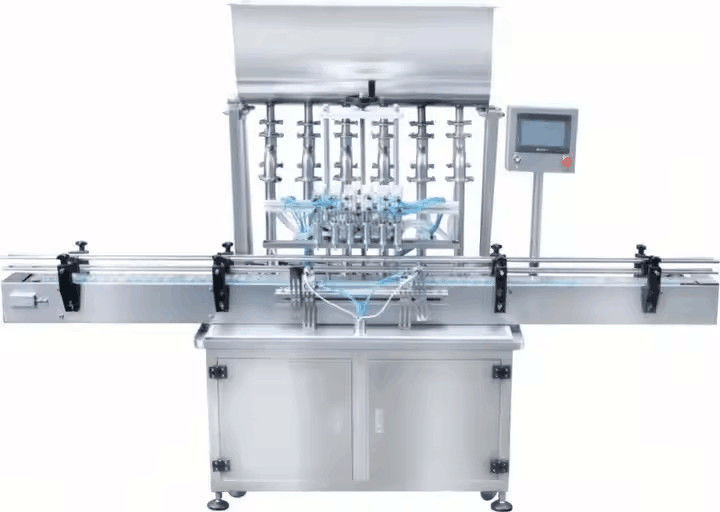 Inline 4 sproeiers Vloeistof vulmachine Automatische overstroom Vloeistof fles vulmachine voor drank sap