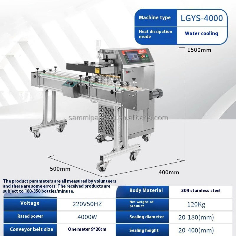 Automatische luchtkoeling Inductieverzegelingsmachine voor fles vloer Type Continuous Induction Sealer Aluminium Deksels Sealer