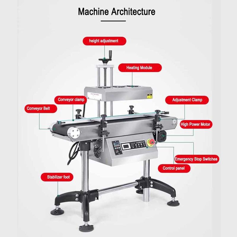 Hoog-efficiënte continue verticale automatische inductie afdichting machine voor drank blikken vaten Aluminiumfolie fles dop Gear