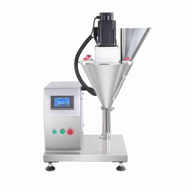 Commerciële kleine bureaubladspecerijen Flour Milk Powder Auger Screw Filler Machine Semi Auto Table Top Powder Bag Filling Machine