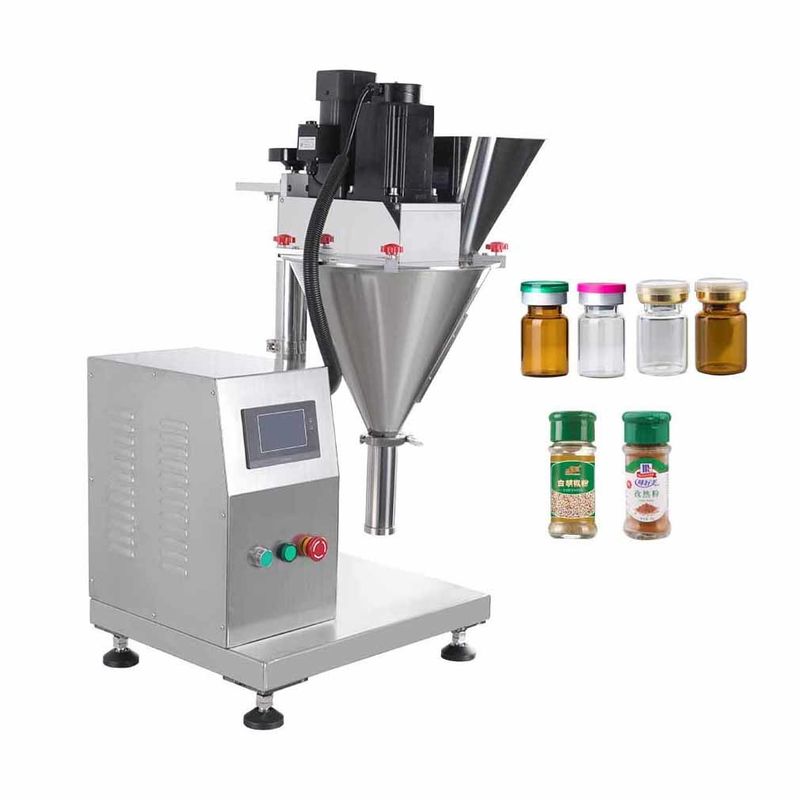 Commerciële kleine bureaubladspecerijen Flour Milk Powder Auger Screw Filler Machine Semi Auto Table Top Powder Bag Filling Machine