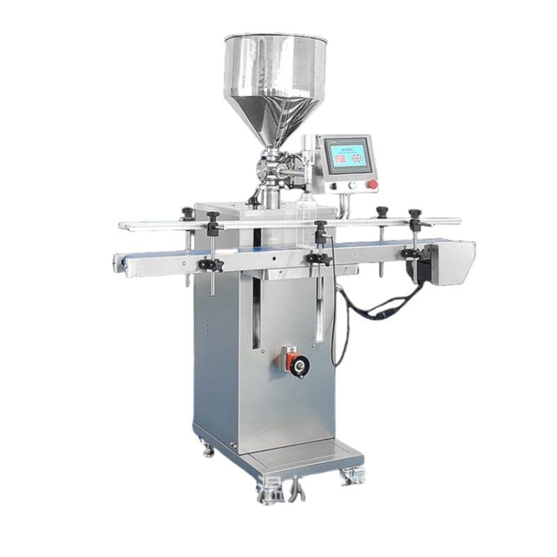 Hoogwaardige automatische verticale pasta vulmachine room warme saus ketchup vulmachine met transportband en touchscreen
