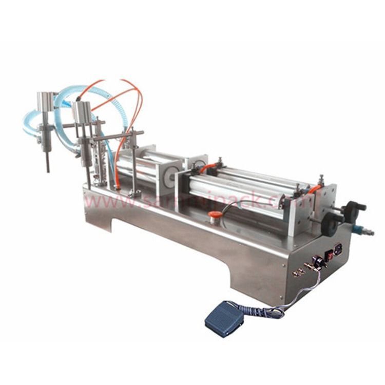 Dubbele sproeiers pneumatische vloeistofvulmachine voor het vullen van shampoo, olie, chemicaliën G1WY-2Y-500