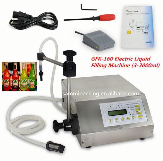 GFK-160 Semi-Automatische 2-3500ml Digitale besturing Water sap Milk Filler Vloeibare flessen vulmachine