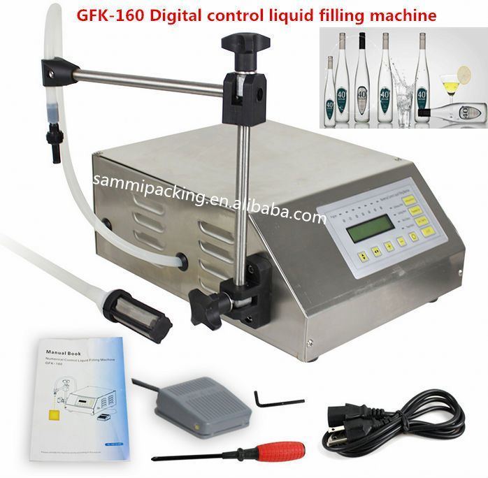 GFK-160 Semi-Automatische 2-3500ml Digitale besturing Water sap Milk Filler Vloeibare flessen vulmachine