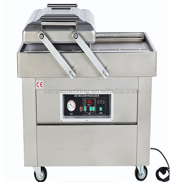 Dubbele kamer vacuümverpakkingsmachine DZ500/2SB voor zeevruchten, vlees, kip, tofu, vis, pinda's