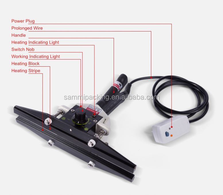 FKR-200 half-automatische handimpulsverzegelingsmachine voor kartonnen verpakkingen van goederen en dranken
