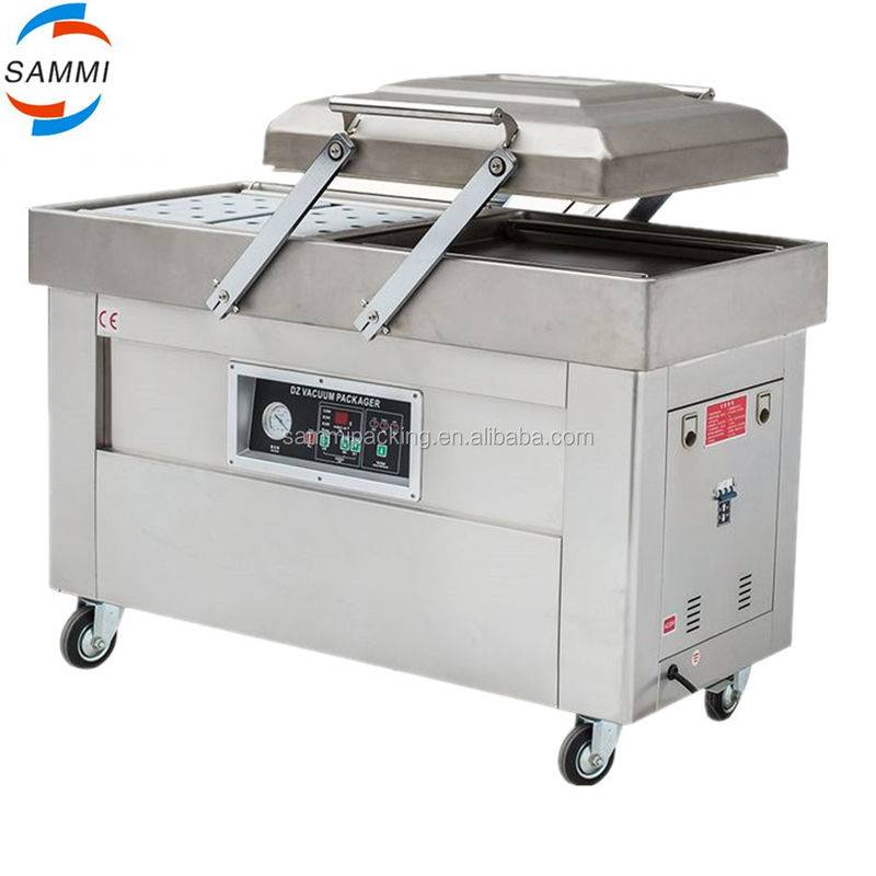 Multifunktioneel dubbelkamers vacuümverpakkingsapparaat voor rundvlees, spek, kip, tofu, pinda's en zeevruchten