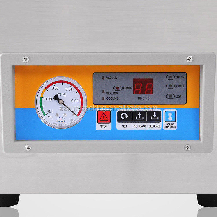 Hot Sale Enkele Kamer Vacuümverpakkingsmachine / Tafelmodel Vacuümafdichter voor PV PET Plastic Zakken, Rundvlees/Zeevruchten/Vlees/Snoep/Graan