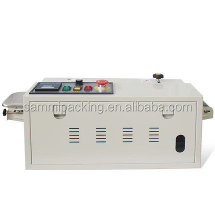 Hoge snelheid doorlopende bandverzegelmachine FR900C - Plastic Bag Sealing Machine met toonbank, voedselverpakkingsverzegelmachine