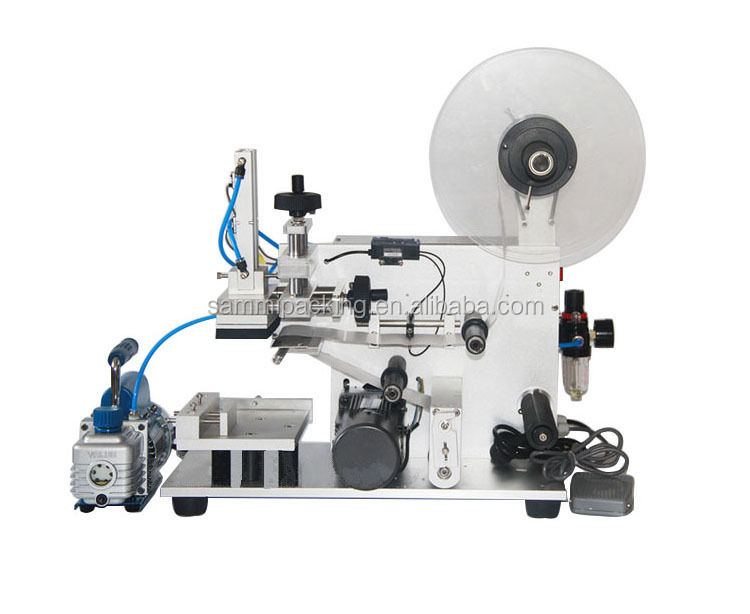 Nieuw ontwerp Automatische semi-automatische sticker-etikettermachine Vierkante flessen zakken Voedseldranken Chemische stoffen Verpakking Houten kartonnen