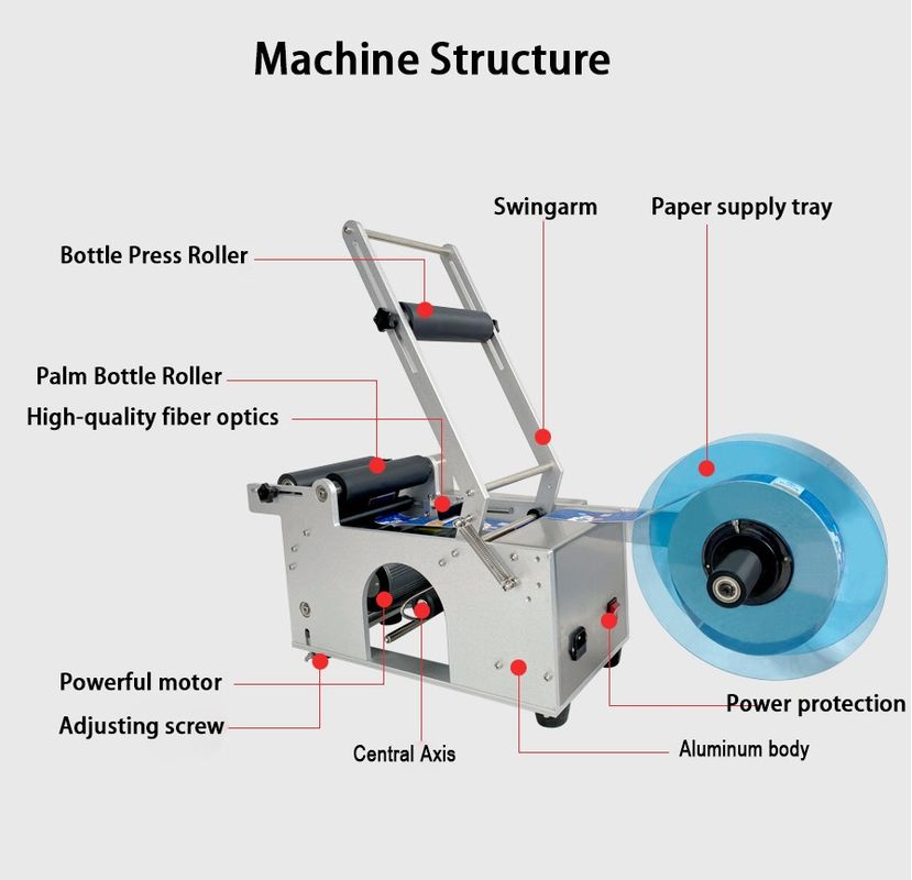 Kleine bureau fles verpakking etikettering machine Automatische ronde fles etikettering machine in plaats van handmatige labelle machine
