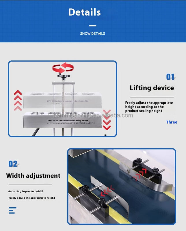 Continu automatische plastic flessen schroefverzegelaar Nieuwe aluminiumfolie inductie verzegelmachine luchtkoeling deksel verpakkingsmachines