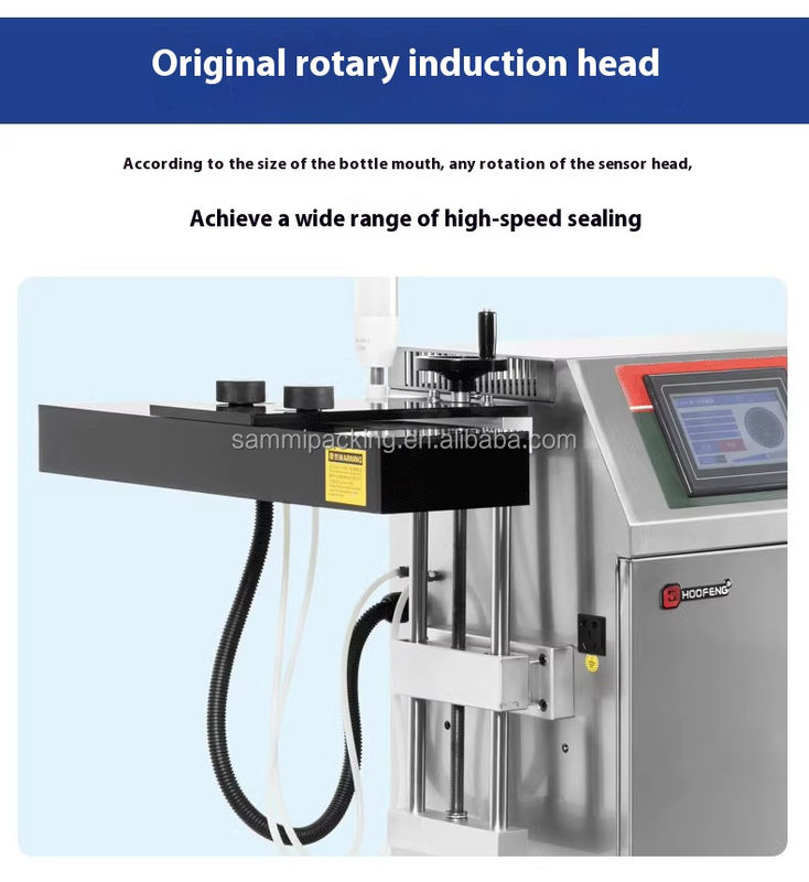 Volledig automatische doorlopende blikken Glasinductie Aluminiumfolie afdichtmachine voor plastic flessen