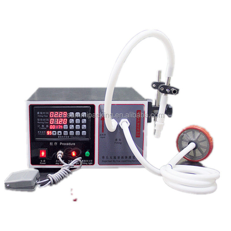 Kleine vloeistofvulmachine voor voedingsmiddelen half-automatisch 304 roestvrij staal voor sap, honing, olie, frisdrank 17L/min