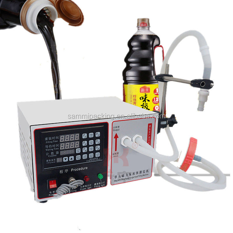 Kleine vloeistofvulmachine voor voedingsmiddelen half-automatisch 304 roestvrij staal voor sap, honing, olie, frisdrank 17L/min