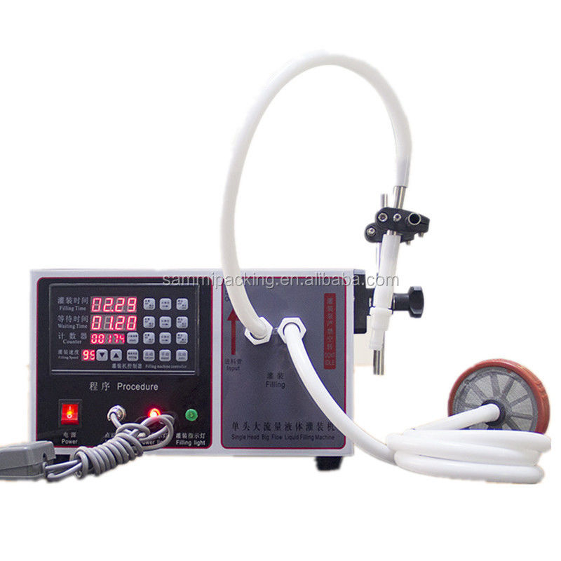 Kleine vloeistofvulmachine voor voedingsmiddelen half-automatisch 304 roestvrij staal voor sap, honing, olie, frisdrank 17L/min