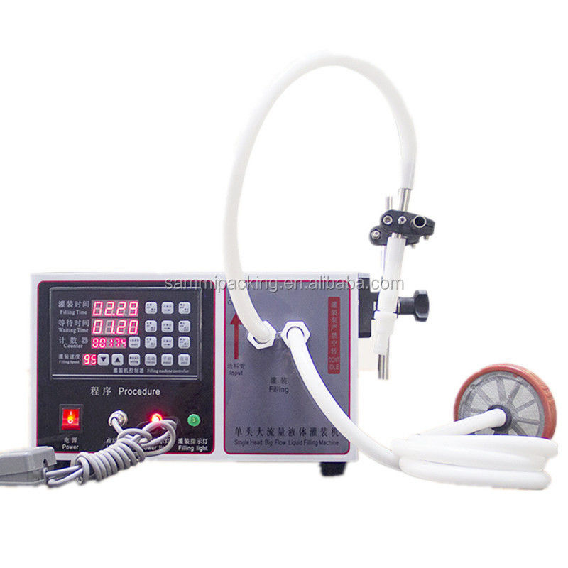 Kleine vloeistofvulmachine voor voedingsmiddelen half-automatisch 304 roestvrij staal voor sap, honing, olie, frisdrank 17L/min