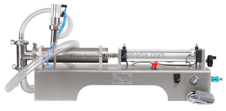 Zeer Efficiënte Enkele Kop Zuiger Vloeistof Afvulmachine, 100-1000ml Water Olie Sap Drank Afvulmachine voor Fles/blik