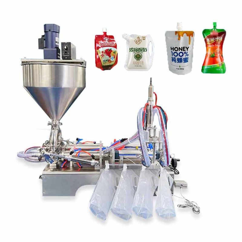 Fabriek Hoog Viscositeit Paste Vulp Machine Met Trechter, Zalf Tomatensaus Spuitzak Verpakkingsmachine