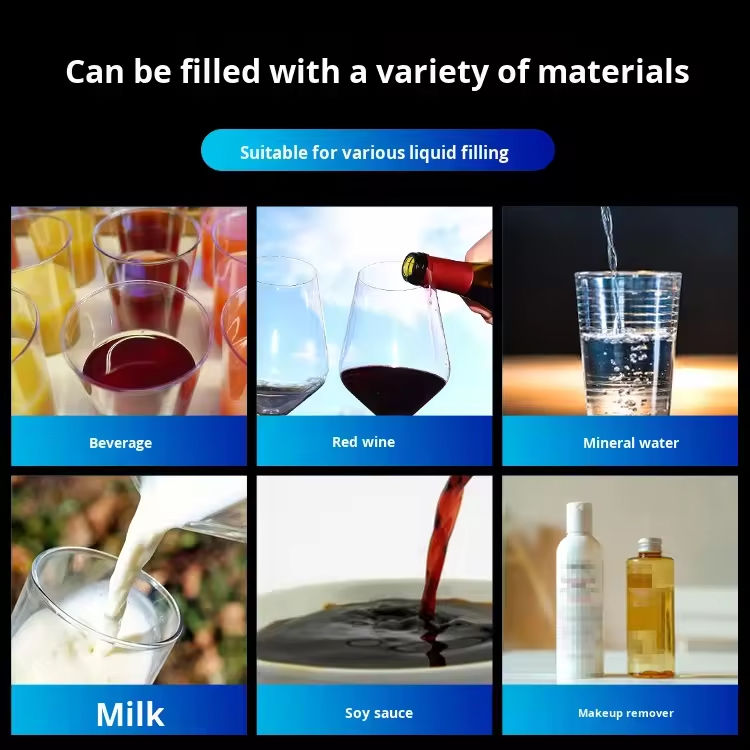 Aangepaste fabrieksprijs vierkoppige magnetische pomp vloeistofvulmachine voor sapdrank melk kleine vulling