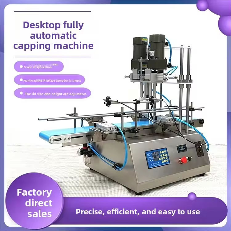 Hoogrendement Semi-Automatische Pneumatische Schroefmachine voor Bureau Plastic Doppen voor Cosmetica Water Dranken Glazen Sprayflessen