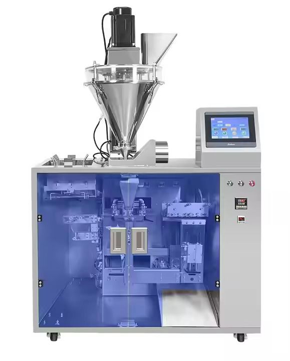 Verticale voorgefabriceerde zakvul- en afdichtmachine met PLC-besturingssysteem en aanraakscherm, gemakkelijk schoon te maken