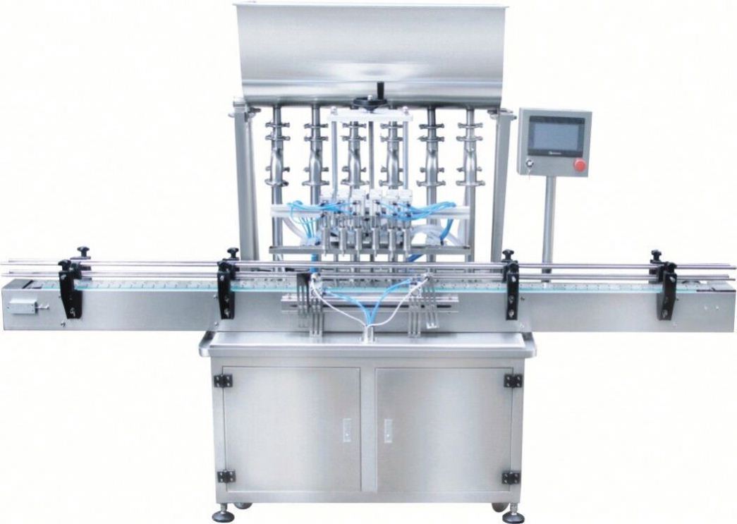 Inline vulmachine 4 sproeiers Vloeistof vulmachine Automatische overloop Vloeistof fles vulmachine voor drank sap