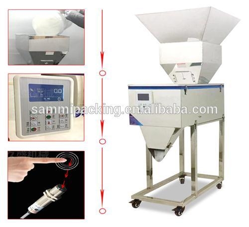 Hoogwaardige 100-3000g weegmachine semi-automatische kruidenpoeder weegmachine Vibratie weegmachine met grote hopper