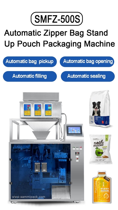 Nieuwste 15% energiebesparing 4-in-1 Gummy/Nuts/Dried Fruit Verpakkingssysteem Automatisch Zipper Pouch Pick Gemakkelijk te bedienen