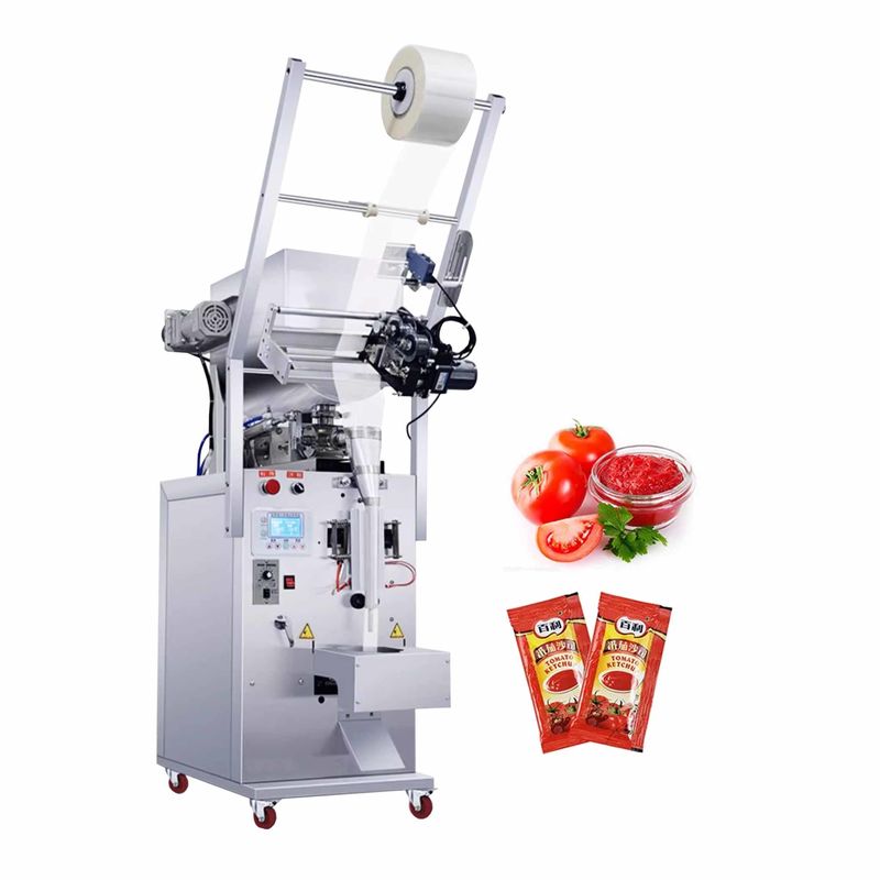 Professionele fabriek groothandelsprijs zakje tomatenpuree vloeibare ketchup pasta sachet machine folie film datum printer mixer voedsel