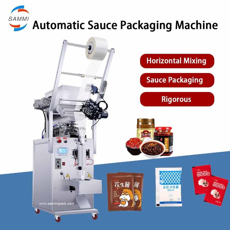 Professionele fabriek groothandelsprijs zakje tomatenpuree vloeibare ketchup pasta sachet machine folie film datum printer mixer voedsel