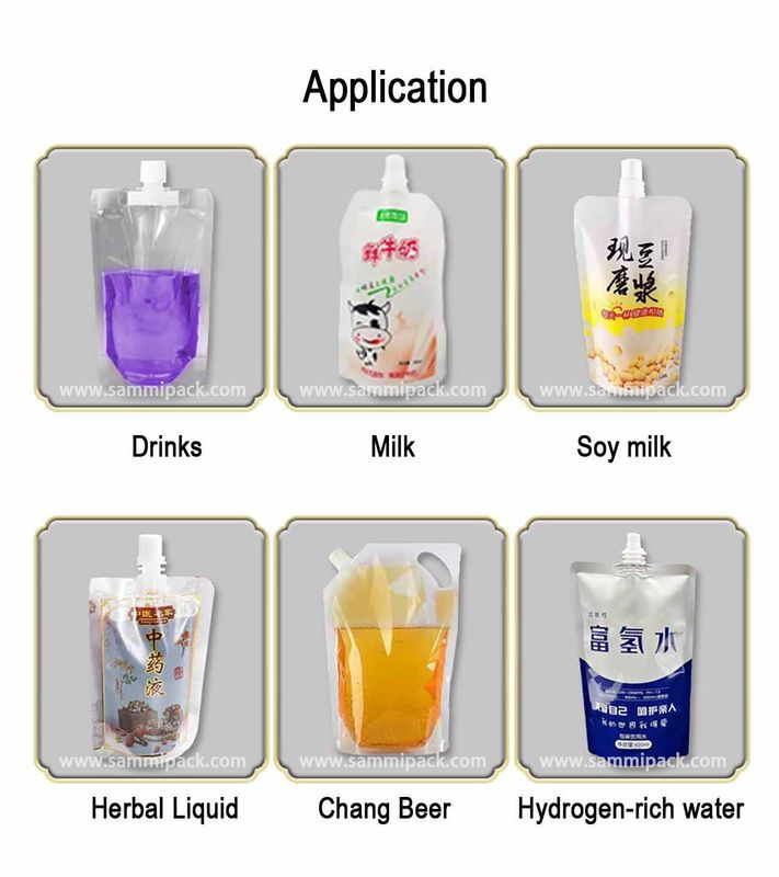 2025 Nieuwe dubbele sproeiers Liquid Water Spout Pouch Bag Filling Machine Stand Up Nozzle Bag Semi Automatic Filler en Sealer