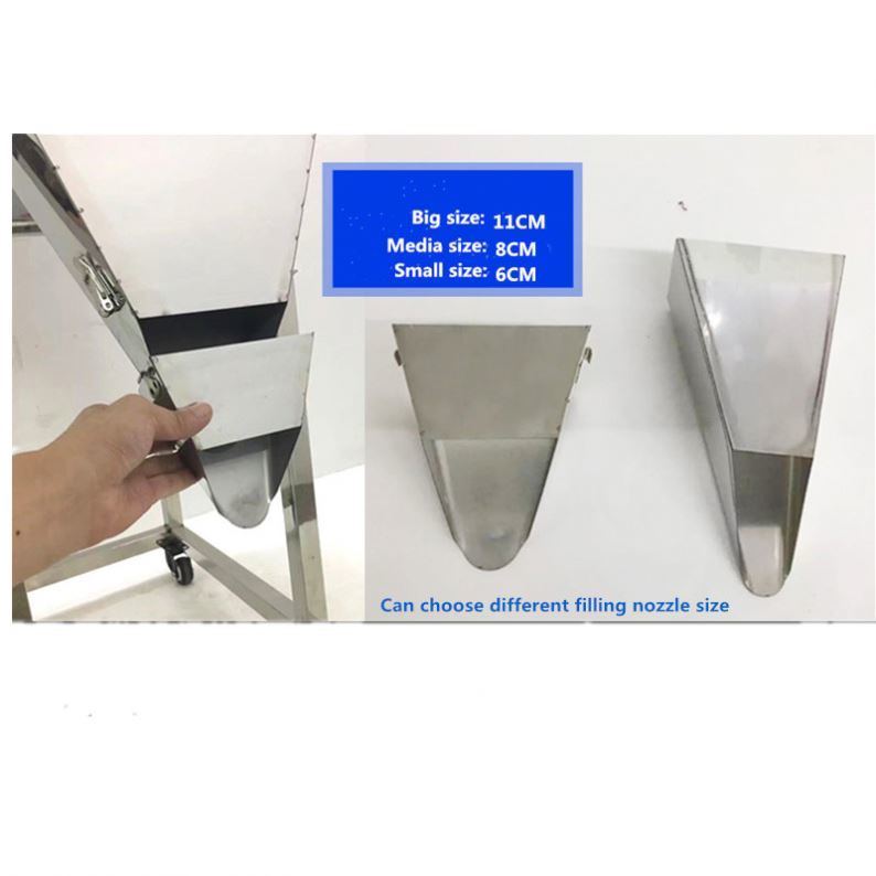 Hoge kwaliteit 100-3000g semi-automatische granulaat/poeder/rijst/koffie/specerijen weegmachine met grote trechter